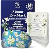 Pack de 16 Antifaz Ojos Secos con Jazmín, Máscara Caliente con Vapor para Bolsas, Fatiga y Relajación, Antifaz Calor Blefaritis Auto-Calefactable y Desechable para Dormir y Viajar, Steam Eye Mask