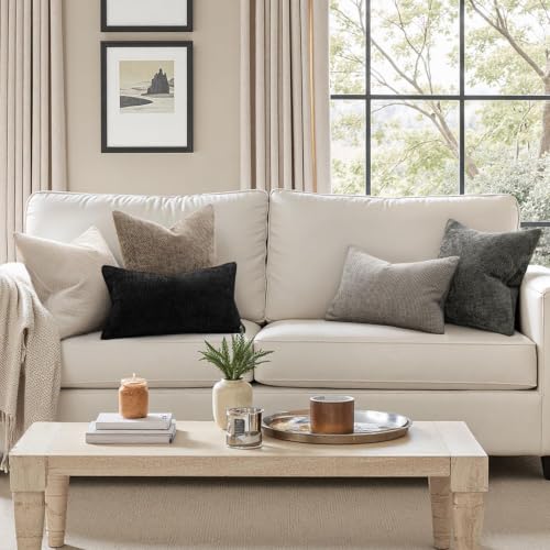 Image of MIULEE Decorative Neutral Beige Euro Sham Pillow Covers 26x26 Inch 2 Pack