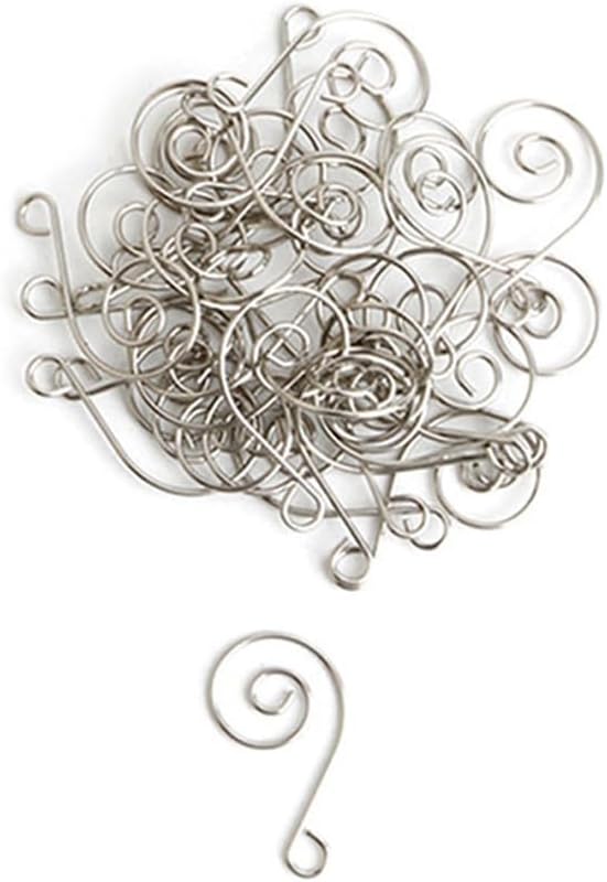 Amosfun 50pcs S Shape Hooks Multifunctional Swirl Hangers for Tree Decorations - Easter Day Egg Hangers Easter Day Party Supply
