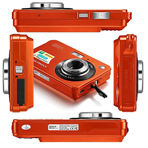 51e85aZPXbL AbergBest 21 Mega Pixels 2.7" LCD Rechargeable HD Digital Camera Video Camera Digital Students Cameras,Indoor Outdoor for Adult/Seniors/Kid (Orange) - Image 4