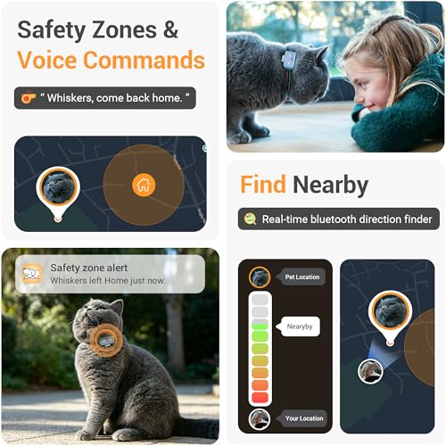 Suivi en temps réel Pawfit Tracker GPS Lite pour chats collier inclus