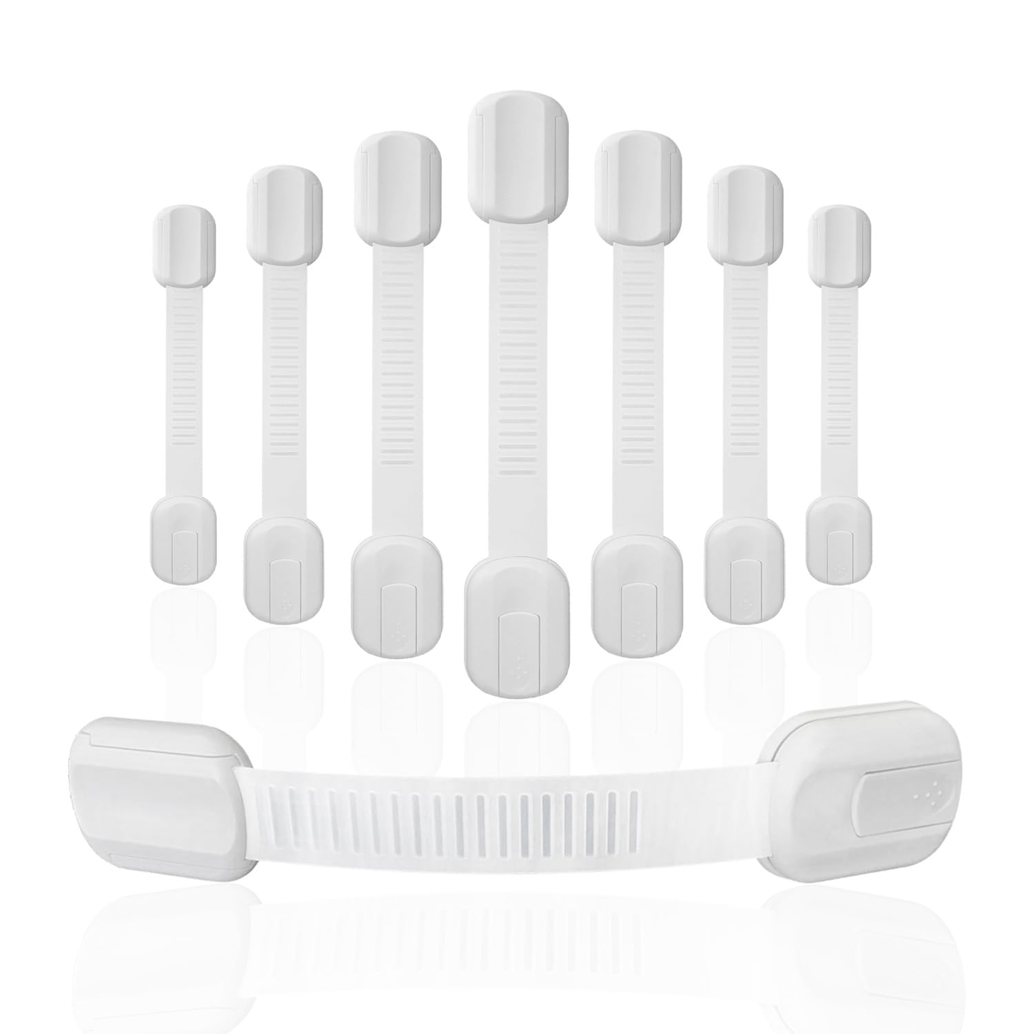 DOMILE Baby Proofing Straps Locks, 8 pack Child Safety Locks for Cabinet, Drawers, Fridge, Dishwasher, Cupboard, Toilet Seat, Oven, Trash Can, The Fastest and Easiest Install of Childproof Lock