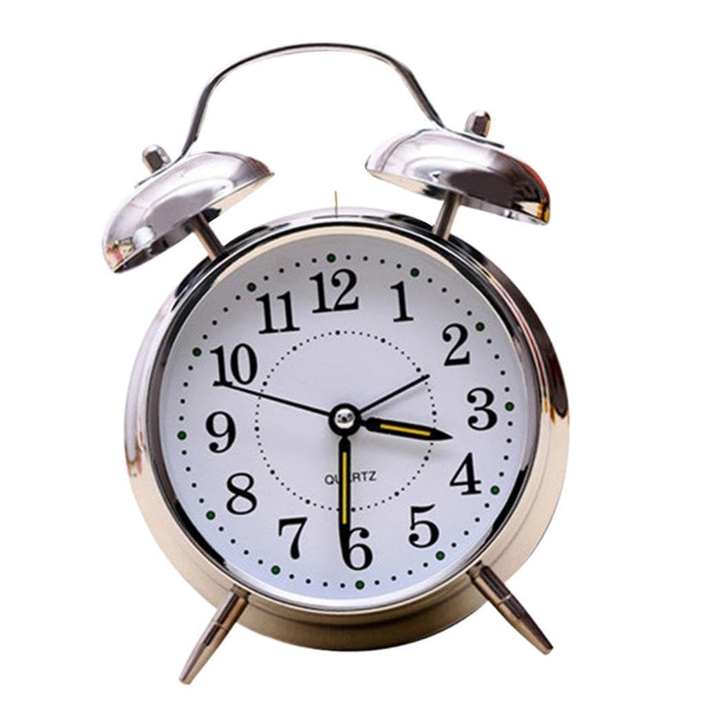 QIXCXAZ Stylish Mechanical Alarm Clock Unique Nightlight Feature Beautiful Heavier Sleepers In Cozy Room Non-ticking To Good Sleeping Or Working Environment.