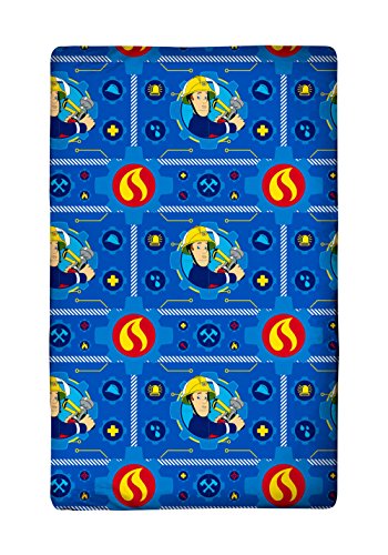 Spannbettlaken Feuerwehrmann Sam Alarm 90/100 cm x 190/200 cm 100% Baumwolle Fireman Sam Sam Tân Pontypandy Jupiter Feuerwehr Helfer Retter...