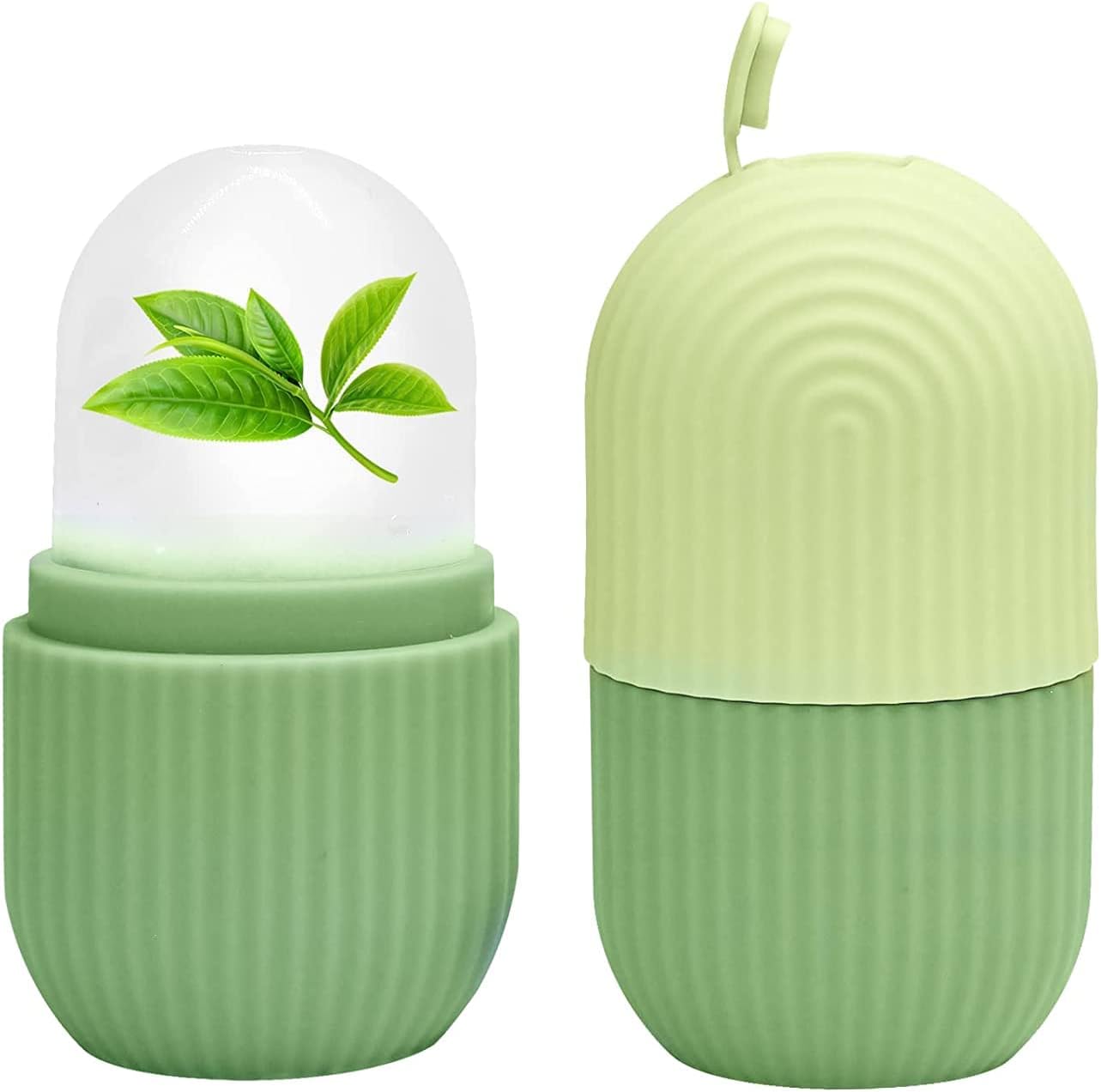 Mini Beauty Ice Roller for Face and Eye, Facial Massage Ice Face Facial Roller, Reusable Ice Facial, Food-Grade Leak-Proof Silicone for Eye Wrinkles, Acne Puffiness Relief (GREEN)