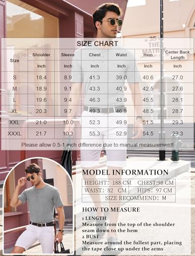 coofandy men39s 3 pack henley shirts short sleeve casual basic tees classic henley summer solid t shirts with pocket