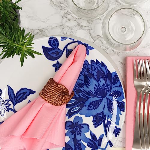 Bubble Gum Pink Colored Disposable Dinner Napkins – Linen-Feel, Elegant & Cloth-Like – Absorbent & Durable – Great For Weddings, Parties And Showers! – Perfect Size: 16”X16” – Box Of 50 By Simulinen #TOP2