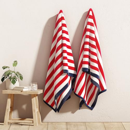Great Bay Home 100% Cotton Velour Beach Towels - 2