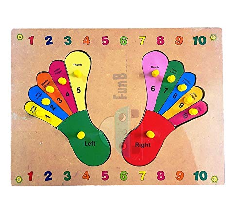 Image of FunBlast Colourful Wooden Jigsaw Puzzle Board for Kids Foot and Toes Shaped Puzzle Toy for Kids-Learning & Educational Toys for Children|Boys|Girls