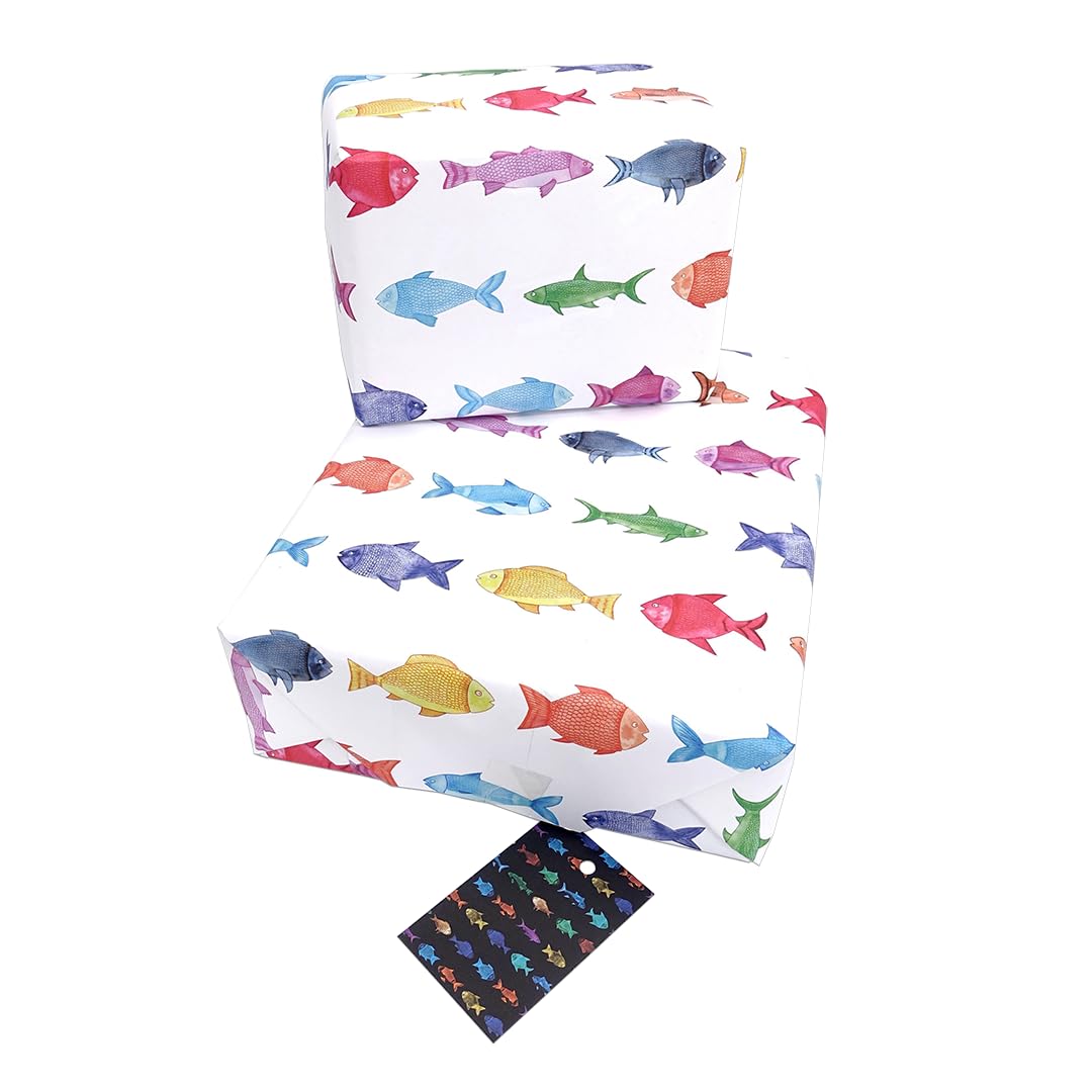 Tropical Fish Wrapping Paper - Multicoloured Fish Birthday Paper