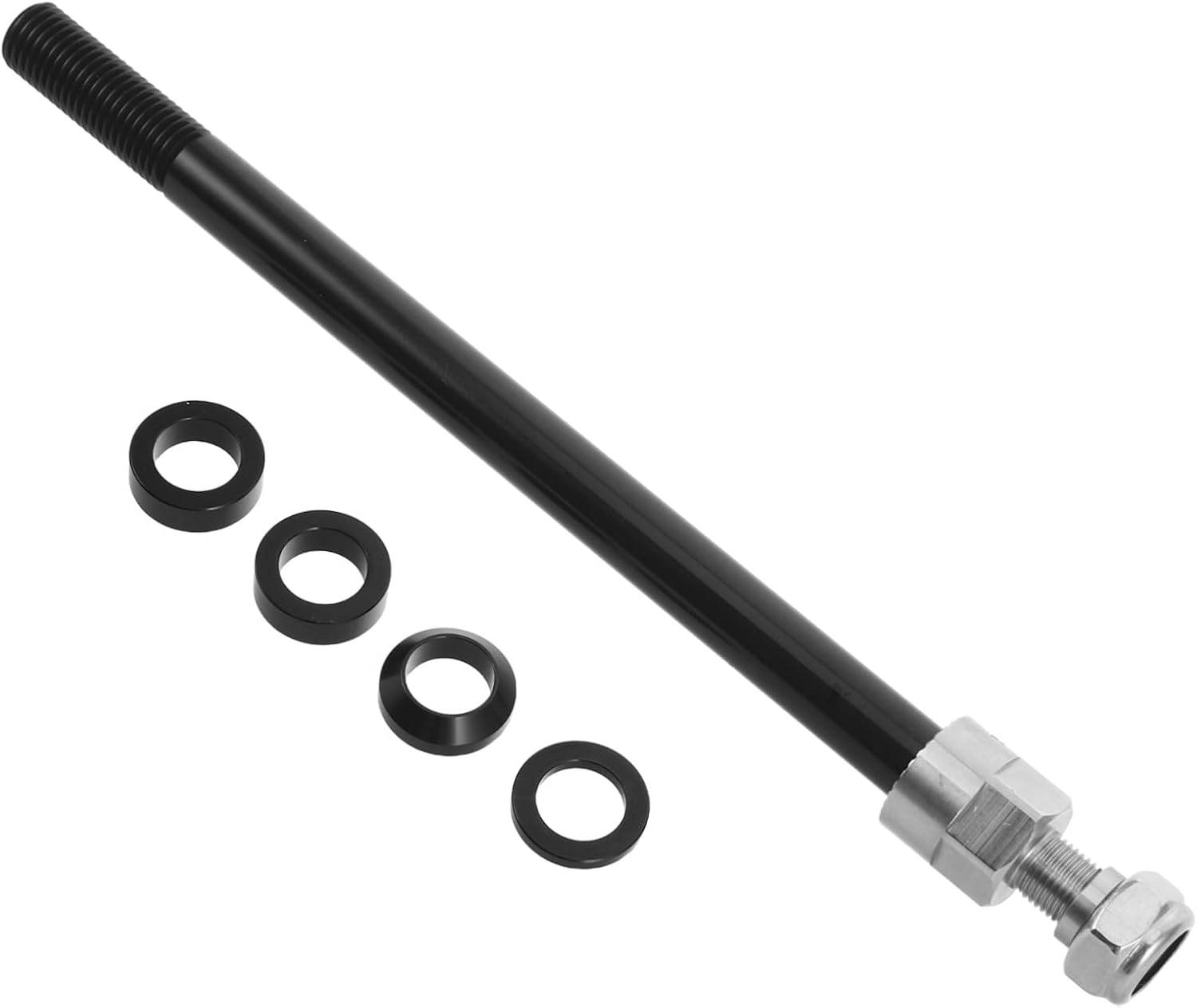 Toyvian Bicycle Trailer Thru Axle Replacement Spindle M12x1.5 160-178mm Heavy Duty Bike Cargo Trailer Hub Axle Attachment