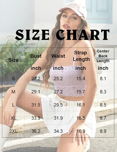Image of Avidlove Bralettes for Women Lace Spaghetti Strap Tank Top Tube Slim Basic Camisole