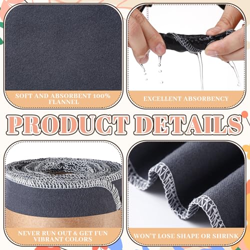 Image of FuWeave 30 Pack Reusable Toilet Paper No Tear Bidet Towels, Gray | Washable 11.8 inch x 4.3 inch Cotton Flannel Family Cloth Wipes with Snaps, Paperless Roll for Bathroom, Travel, Cleaning and Drying