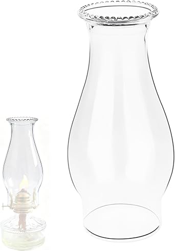 3.75" X 8.2" Large Oil Lamp Chimney Replacement Clear Glass Shade Tall for Oil and Kerosene Style Hurricane Lamps 3 Inch Base