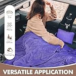 Tirrinia Travel Portable Blanket with Feet Airplane Office Poncho 4 in 1 Zippered Front Pocket Premium Cozy Fleece Blankets with Built-in Bag - Image 5
