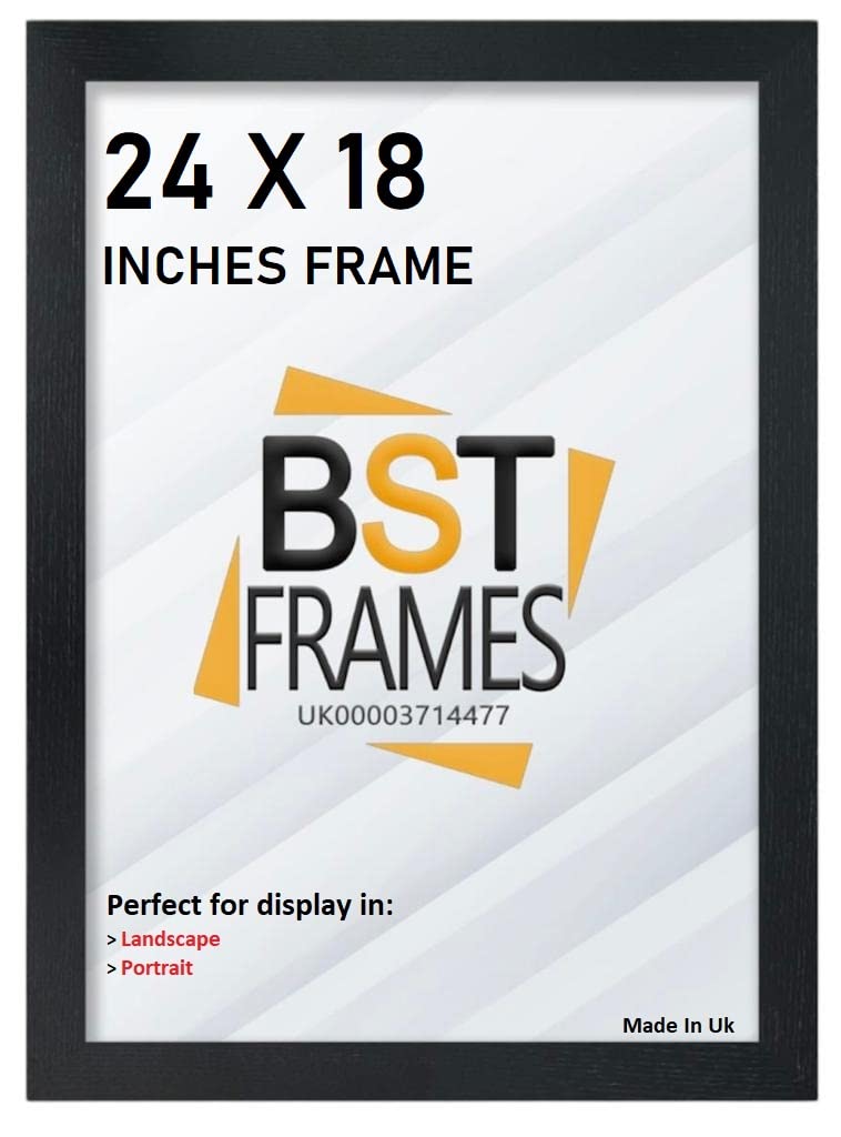 Bargain Shop Az Black Wooden Effect Picture Photo Frames (24" X 18" (609.6Mm X 457.2Mm), )