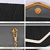 XFSRG Clutch Damen Glitzer Kleine Envelope Tasche Elegant Brauttasche Abendtasche mit Abnehmbarer Kette für Hochzeit Party Abschlussball(Schwarz) #3