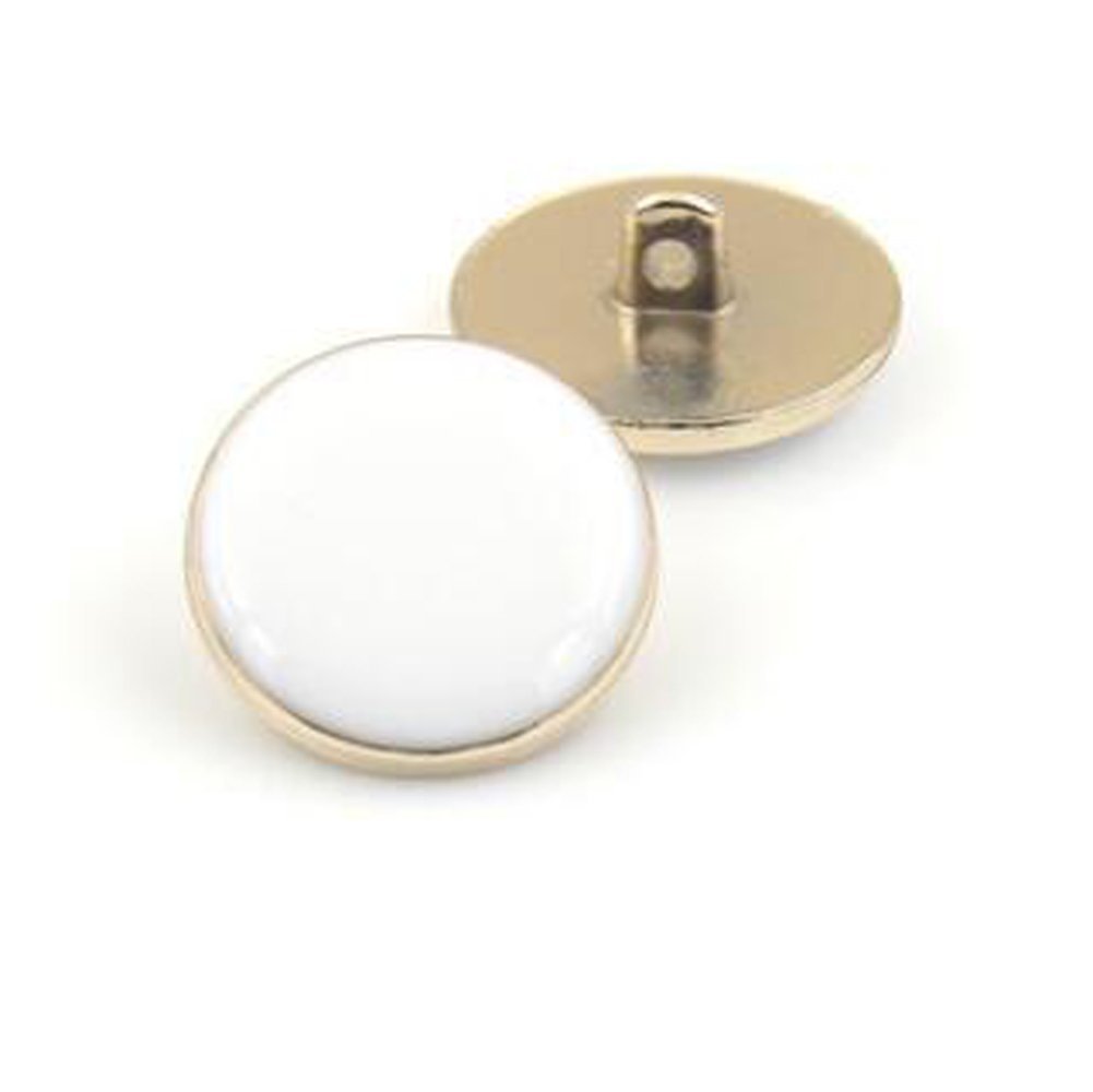 10PCS Clothes Button - Fashion White Glazed Metal Button Set Sewing Button for Blazer, Coat, Uniform, Shirt, Suit and Jacket (23mm)