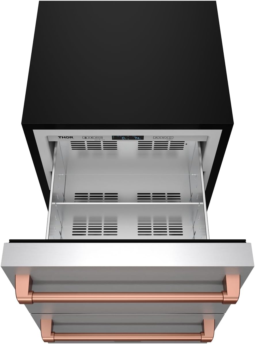 24 Inch Undercounter Built-In/Freestanding Drawer Freezer – Stainless Steel/Rose Gold | Gordon Ramsay Series