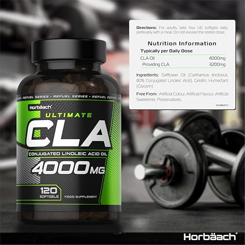 CLA Capsules 4000mg | 120 Count | High Strength Supplement | Conjugated Linoleic Acid Oil from Safflower | Suitable for Men & Women | by Horbaach - Image 4