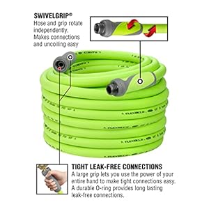 Flexzilla Garden Hose with SwivelGrip, 5/8 in. x 100 ft., Heavy Duty, Lightweight, Drinking Water Safe, ZillaGreen - HFZG5100YWS-E Flexzilla Garden Hose with SwivelGrip 58 in x 100 ft Heavy Duty Lightweight Drinking Water Safe ZillaGreen HFZG5100YWS E