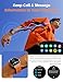 Smart Sports Watch with Earbuds,Heart Rate Monitor, Step Counter, Weather Display, Orange Silicone Band, Silver Case