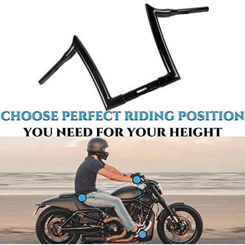 1.5 Inch Handlebars For Harley Davidson For Touring Road Glide Handlebars, Roadking Handlebars, Softail Breakout Handlebars, Fatboy Handlebars, Low Rider Handlebars, Or Dyna Handlebars(12" Black) #TOP5