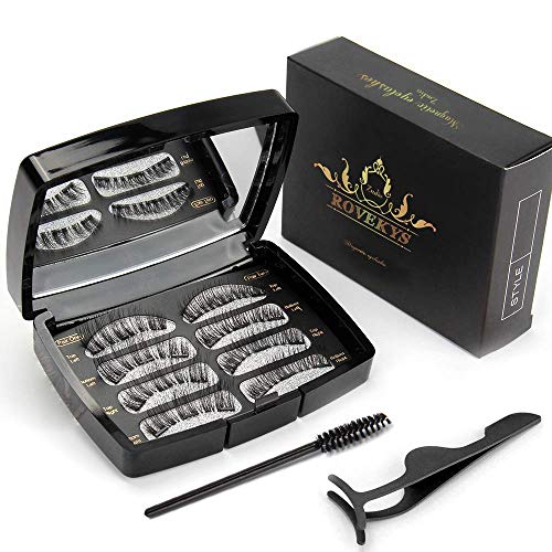Preisvergleich Produktbild 3D Magnetische Wimpern, 2020 Upgrade Natürlich Künstliche Wimpern Set, Wiederverwendbare Kunstfaser Falsche Wimpern mit Magneten, Edelstahl Pinzette, Kein Kleber, Wimpernverlängerung2 Paare