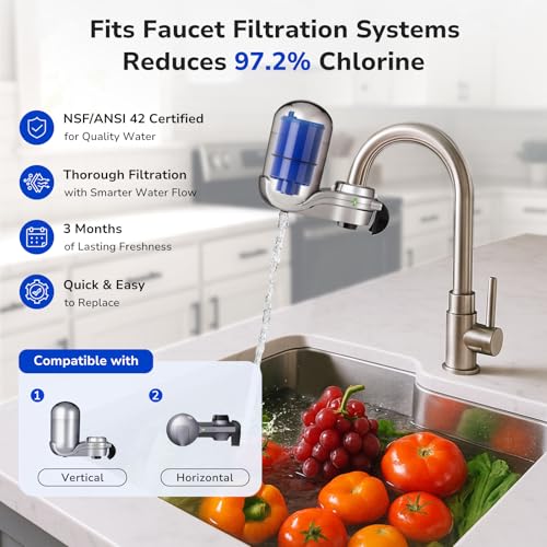 Image of Fil-Fresh 4-Pack PURWater Filter Replacement for RF-9999 PURPLUS Faucet Water Filtration System, NSF Certified, Replace Mineral Core Faucet Mount Water Filter