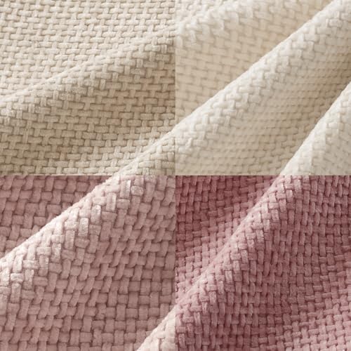 Image of MIULEE Pack of 4 Valentines Couch Throw Pillow Covers 20x20 Inch Neutral Pink Cute Decorative Chenille Pillows Farmhouse Boho Accent Cushion Covers for Coquette Room Spring Decor Sofa Bed Living Room