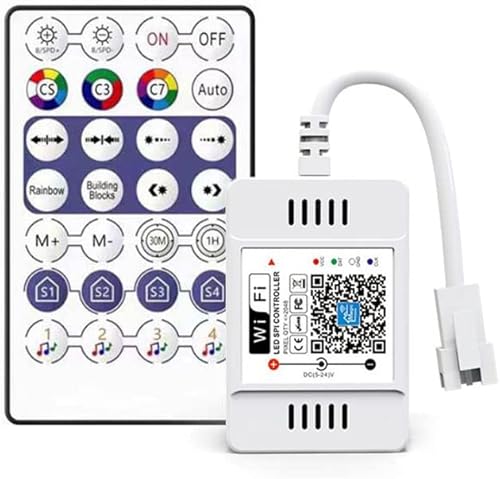 DC5V-24V WS2812B WiFi Voice Music SPI Controlador LED para 3PIN WS2811 WS2812 RGB IC tira de luz LED Magic Home App Support Alexa (salida única)