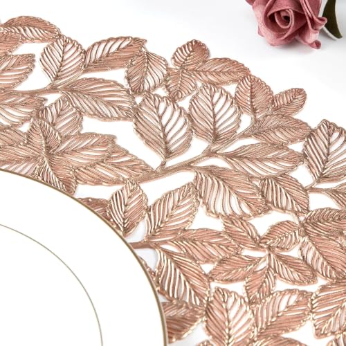Image of Dakshya Industries Set of 2 PVC Waterproof Round Table Placemats 38x38 cm - Heat Resistant, Non-Slip Dining Table Mats (Copper)