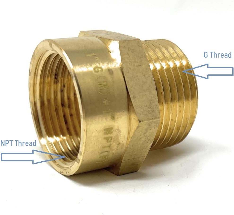 G Thread (British BSPP) Male to NPT Female Adapter - Lead-Free ((1" x 1" (1 Piece)))