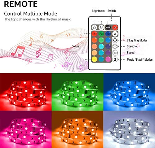 Lepro Music Led Strip Lights, 16.4Ft Rgb Led Strips With Remote Sync To Music, 5050 Smd Led Color Changing Strip Light For Bedroom, Home, Tv, Parties And Festivals #TOP5