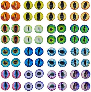 50PCS 6MM Round Glass Dragon Cat Eye Craft Cabochon Cameo for Jewelry Bezel Setting or Doll Eyes Crafts Making