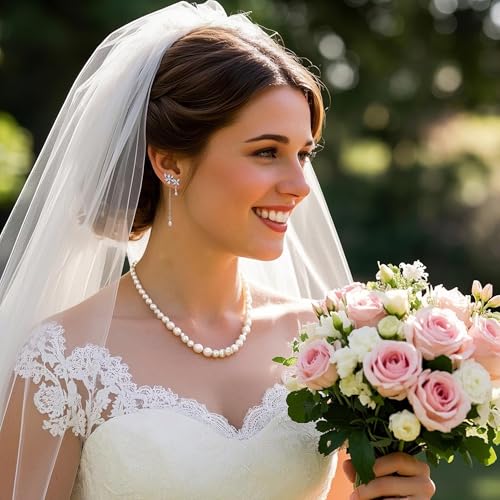 SLUYNZ 925 Sterling Silver CZ Flowers Wrap Earrings Dangle Chain for Women Elegant Bridal Wedding Earrings Engagement Drop (A-Silver)2