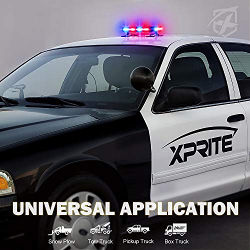 Xprite Red Blue COB LED Strobe Rooftop Flashing Light Bar Double Side Hazard Warning Beacon Police Lights w/Magnetic Base for Emergency Safety Vehicles Trucks Firefighter Traffic Cars by Xprite - Image 7