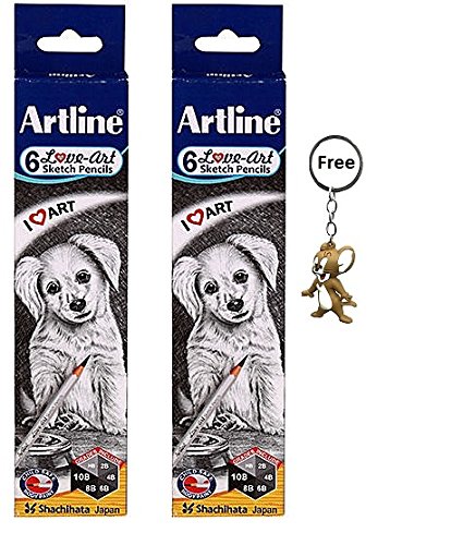 Artline Sketch Pencils Hb 2b 4b 6b 8b 10b Set 2pack With 3d Attractive Key Chain Buy Online In Montenegro At Desertcart 59819566