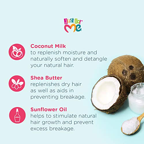 Just For Me Natural Hair Milk Hydrate & Protect Leave-In Conditioner, Maintains Moisture Balance, With Coconut Milk, Shea Butter, Vitamin E & Sunflower Oil, 10 Ounce (3 Pack) #TOP3