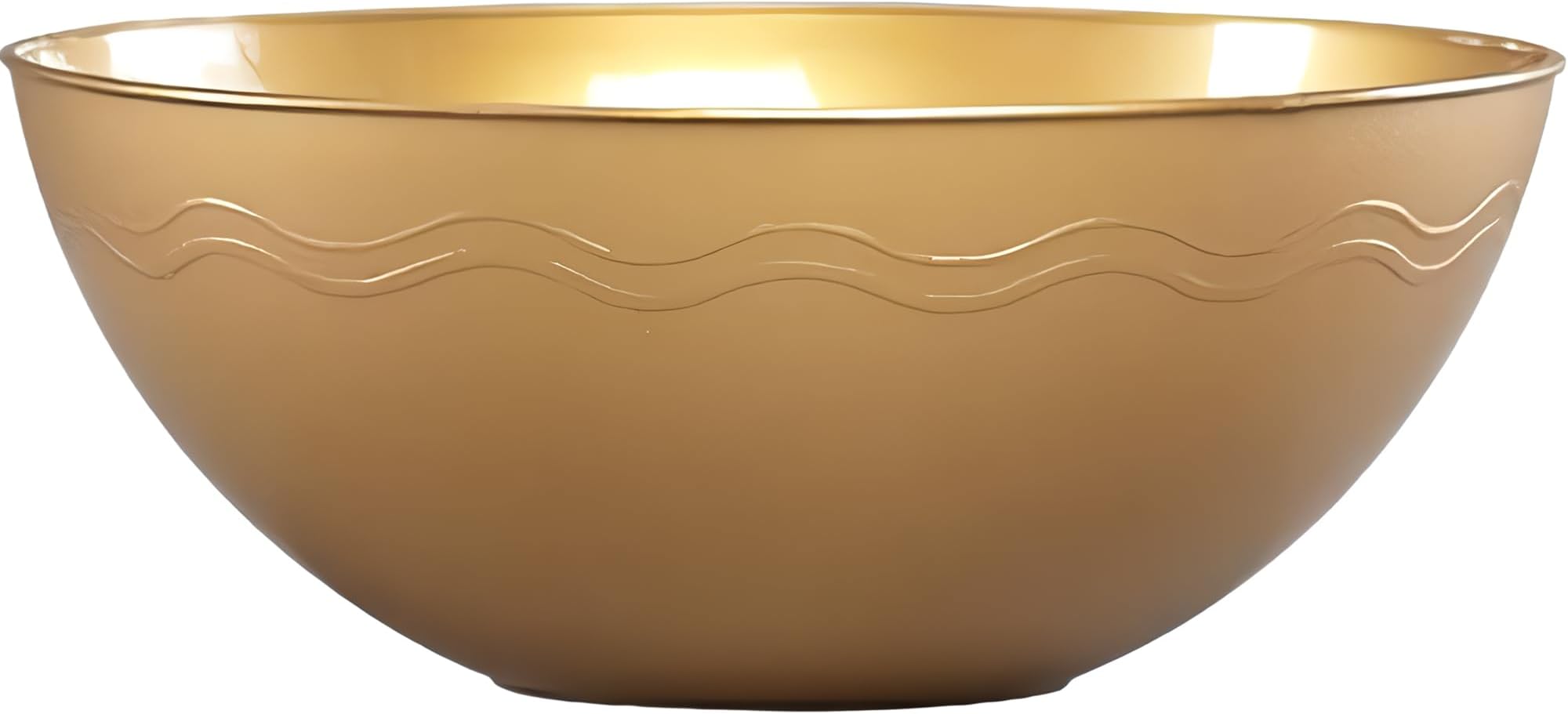 Party Dimensions Wave Serving Bowl-100 oz | Gold | 1 Pc Plastic Bowl, 100 oz