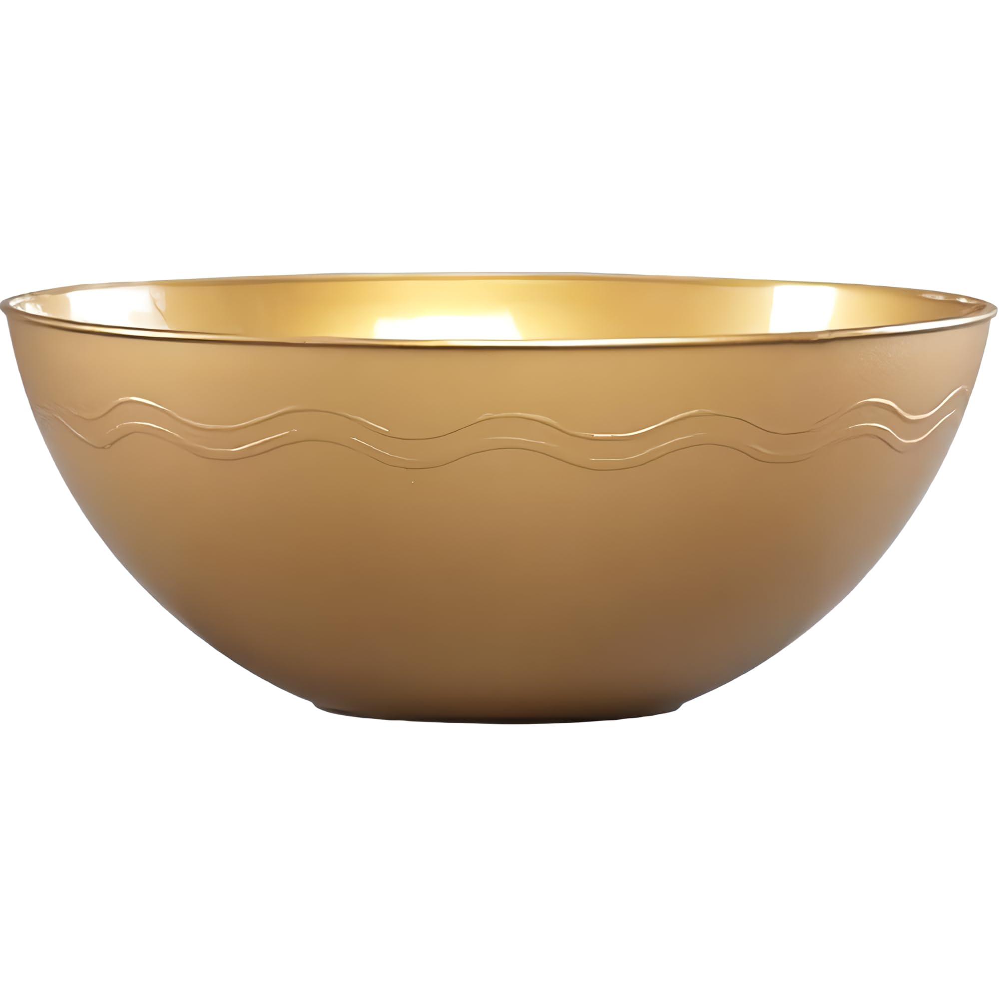 Party Dimensions Wave Serving Bowl-100 oz | Gold | 1 Pc Plastic Bowl, 100 oz