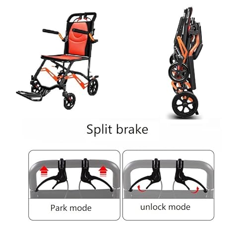 Ultralight Transport Wheelchair, Folding Portable Boarding Travelling Wheelchair With Hand Brake, Aluminum Alloy Super Mini Wheelchairs For Adults, Trolleys For Elderly Aircraft Travel #TOP5