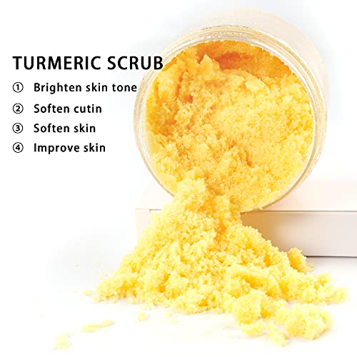 Turmeric Body Scrub - Turmeric And Natural Salt Facial Body Scrubs For Soften Cutin, Reduce Dull And Body Care #TOP2