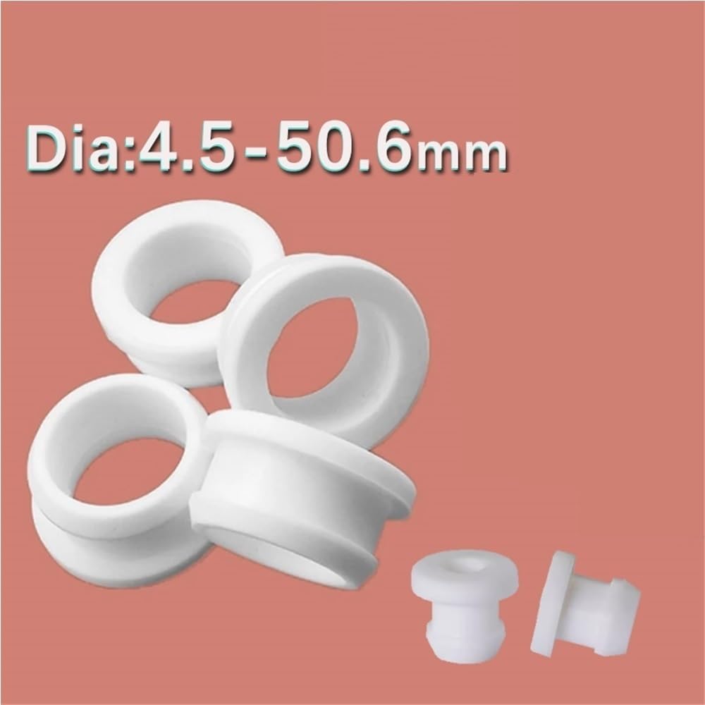 10 Stück Silikon-Schnappverschluss-Tüllenstopfen, weiße runde Kappen, Hochtemperatur-Dichtungsstopfen(50.6mm)