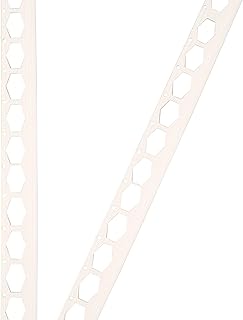 PVC Abschlussprofil, Abschlussleiste, Kantenschutz 2,5m Weiß 25 x 6mm Putzschienen aus hart PVC, für Innen- & Außenputz