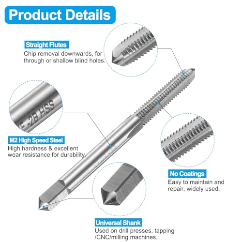 Ensemble tarauds et forets HSS-6542 uxcell de haute précision