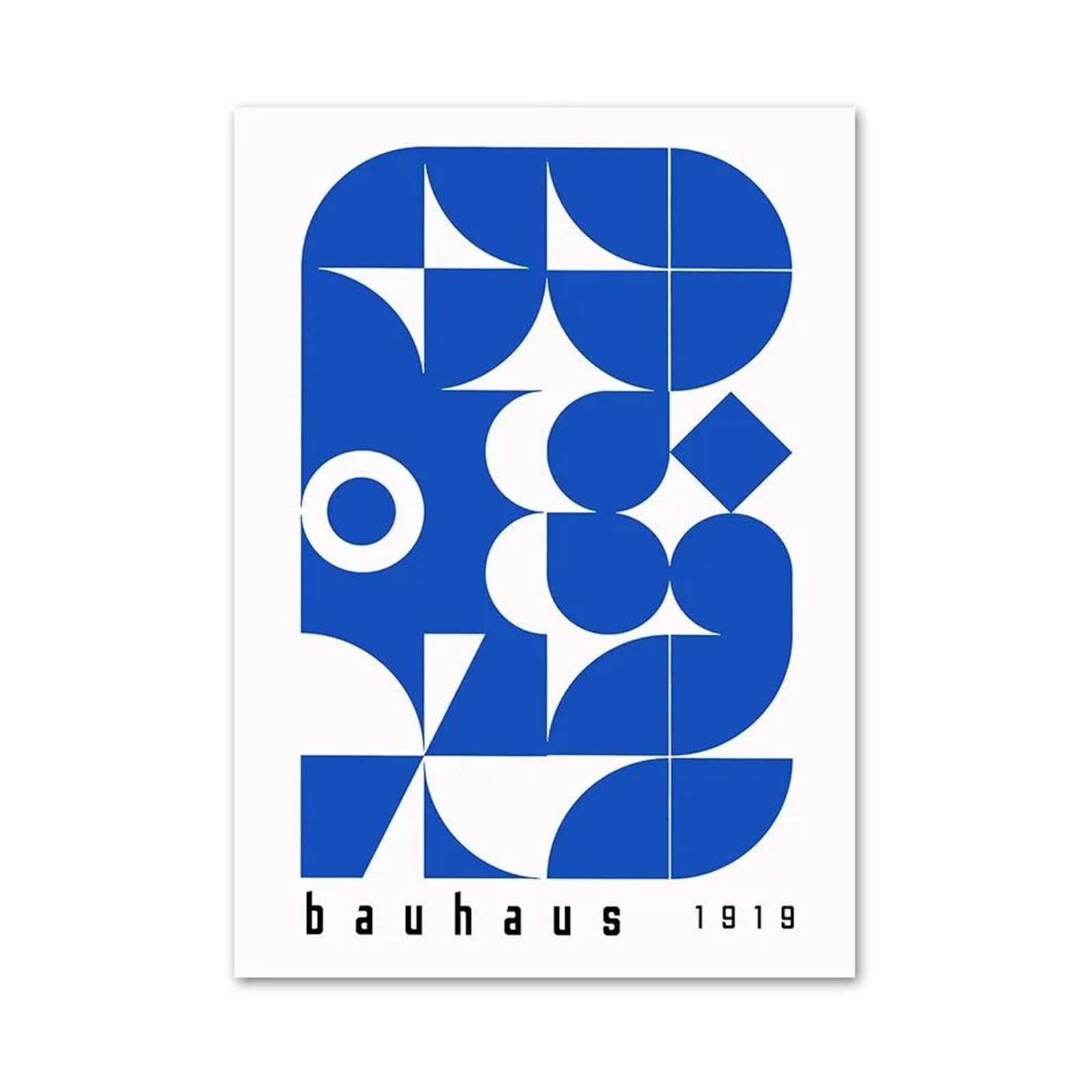 Affiches et impressions d'art mural géométrie abstraite Bauhaus bleue