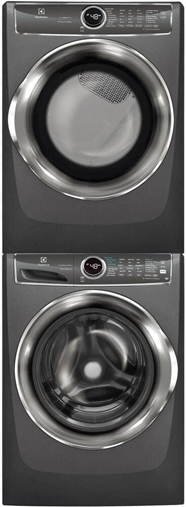 Electrolux Front Load Steam EFLS627UTT 27 Washer with EFME627UTT 27 Electric Dryer and STACKIT7X Stacking Kit Laundry Pair in Titanium