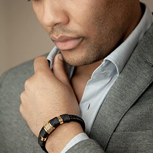 Image of SERASAR Premium Leather Bracelet Men | Stainless Steel Magnetic Clasp | Three Colors | Jewelry Box Included