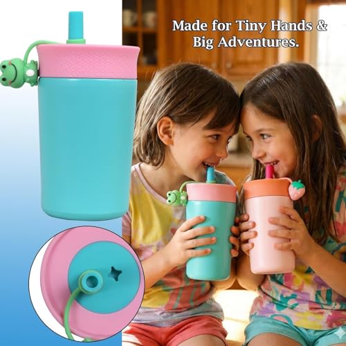 Image of Toddler Water Bottle with Straw, Kids Sipper Cup BPA Free Leak Resistant Drinking Bottle for Preschool, Daycare, Travel & Everyday Use (Blue, 350 ml)